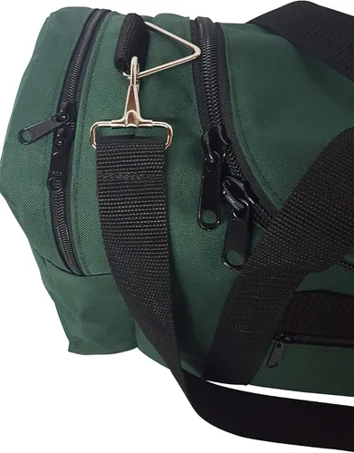 Miniatura 7 de Bolsa de lona triple grande con apertura en U, bolsillo frontal y dos compartimentos laterales, perfecta bolsa de cabina fabricada en Estados Unidos.