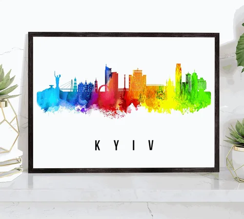 Miniatura 29 de Póster de Kazan Skyline Russia, pintura de paisaje urbano de Kazán, póster de Rusia, impresión de paisaje urbano de Kazán y monumentos, arte