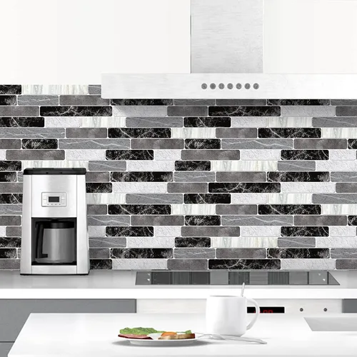 Miniatura 10 de WENMER Papel tapiz para salpicaduras de cocina, papel de pared impermeable para baño, papel tapiz autoadhesivo extraíble para salpicaduras