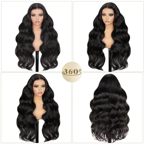 Miniatura 5 de Wear and Go - Pelucas de cabello humano sin pegamento, precortadas previamente cortadas, densidad del 220%, pelucas de cabello humano de 9 x 6