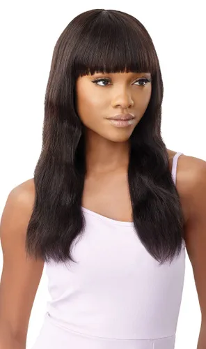 Miniatura 4 de Outre Mytresses - Peluca de cabello humano 100% sin procesar, mojado y ondulado, onda natural 20 (color: negro natural)