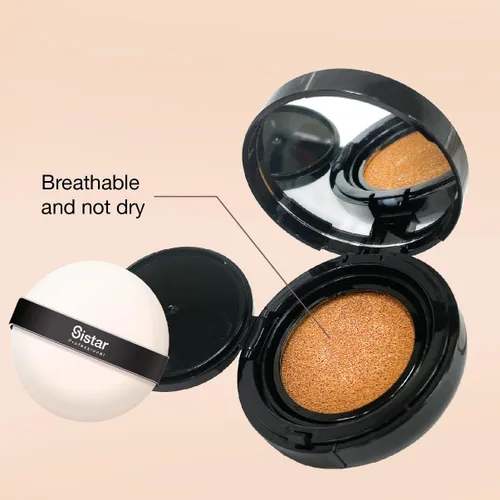 Miniatura 7 de Sistar Skin Perfecting BB Cushion Cobertura completa de larga duración Natural Glow Foundation On The Go Case With Mirror (Luz)