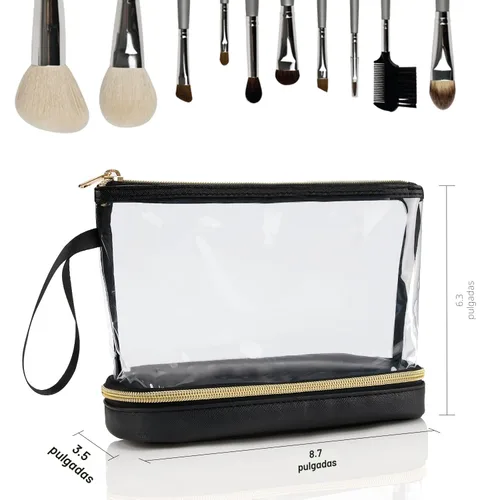 Miniatura 7 de Ethereal Bolsa de maquillaje de viaje, bolsa de cosméticos transparente, organizador de maquillaje, bolsa de aseo aprobada por la TSA, bolsa