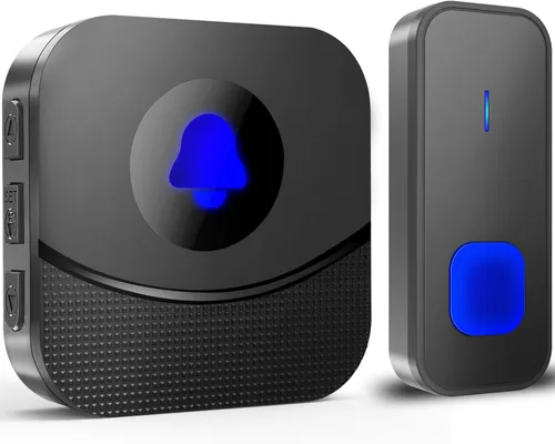 Miniatura 10 de SURFOU Kit de timbre inalámbrico para todo tipo de clima, conexión confiable de 1300 pies, campana de puerta impermeable para exteriores, 5 niveles