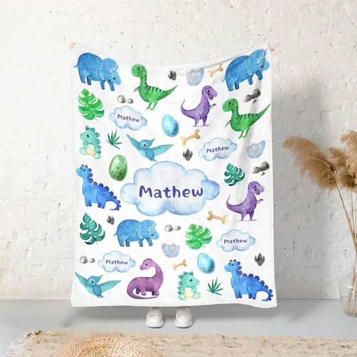 Miniatura 27 de Manta personalizada para niñas con nombre, manta personalizada de perezoso y mariposa, manta de forro polar suave para recién nacidos, baby shower