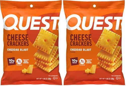 Miniatura 10 de Quest Nutrition - Galletas de queso cheddar picante, 0.35 oz de proteína, bajas en carbohidratos, hechas con queso real, 12