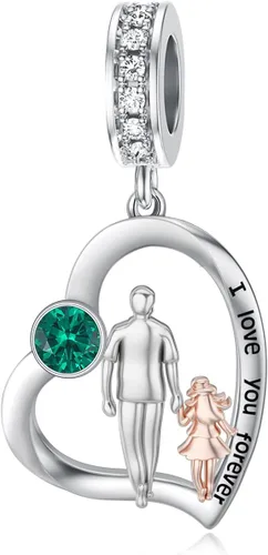Miniatura 44 de PROESS Dije para padre, madre e hija, pulsera de plata de ley para pulseras, regalos de cumpleaños, día de San Valentín, para hija, madre, amante