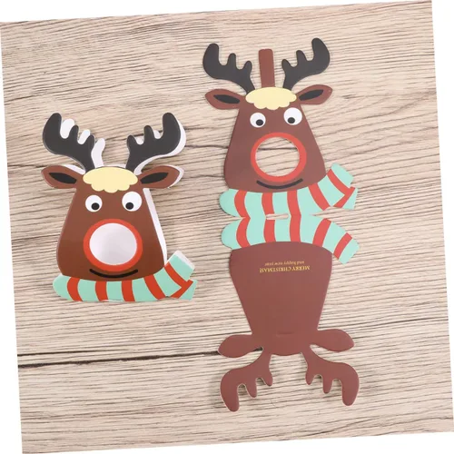 Miniatura 3 de DOITOOL 25 tarjetas de papel de piruleta de Navidad, alce, reno, caramelo, decoración de ciervos, piruletas, titular de dulces, suministros