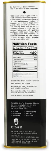Miniatura 2 de PJ KABOS - Aceite de oliva griego extra virgen, certificado puro prensado en frío de Grecia, alto sabor fenólico y delicado, comestibles diarios