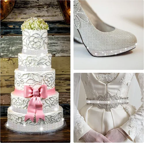 Miniatura 7 de Outus Rollo de cinta de diamantes de imitación de cristal autoadhesiva con diamantes de imitación para decoración de San Valentín, cumpleaños