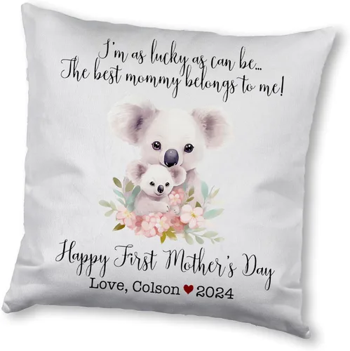 Miniatura 13 de Happy Mother's Day Koala Design, First Mother's Day Custom Pillowcase, Personalized Mother's Day Pillowcase, Gift for Mom, Home Decor