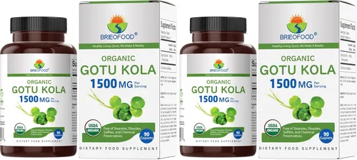 Miniatura 7 de Brieofood Organic Gotu Kola 1500 mg, 45 porciones, vegetariana, sin gluten, 90 tabletas vegetarianas