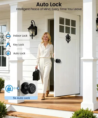 Miniatura 4 de Cerradura de Puerta con Huella Dactilar, Perilla Inteligente de Puerta con Huella Dactilar con Cerradura, Perilla de Puerta Biométrica con Control