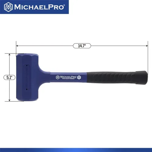 Miniatura 7 de MichaelPro Martillo de golpe muerto de 3.3 libras, a prueba de golpes, potentes golpes de martillo, sin rebote, sin marcas, azul marino industrial