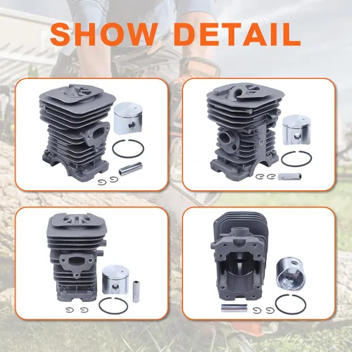 Miniatura 5 de Kit de carburador de pistón de cilindro de 1.575 in para motosierra Husqvarna 142 141 137 136 530069941, 530071987, 530019172, 530035482, 530029811