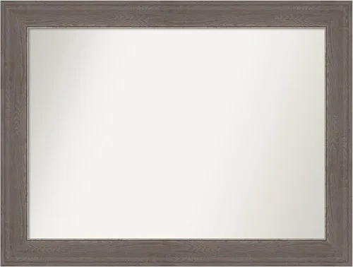 Miniatura 383 de Amanti Art Espejo de pared personalizado no biselado (24.5 x 24.5 pulgadas), marco gris marrón alta, varios tamaños personalizados, espejo de baño