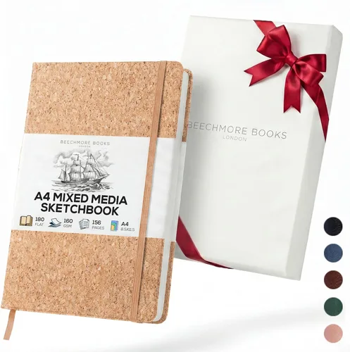Miniatura 11 de BEECHMORE BOOKS Sketch Book, A4 8.5 x 11.5 inch Blank Sketchbook for Drawing, Paint and Draw, 156 Pages Thick Paper 160gsm, Hardcover Leather Art