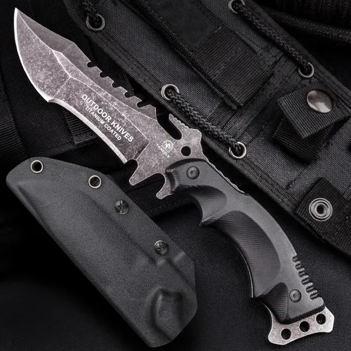Miniatura 4 de Cuchillos de hoja fija con vaina cuchillo de espiga completa para supervivencia cuchillo de cinturón de campamento 9.25 pulgadas (funda kydex)