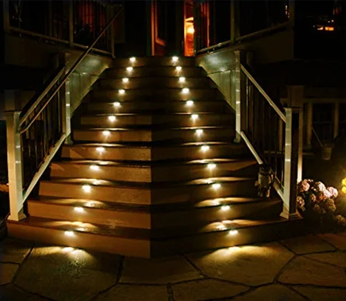 Miniatura 4 de Paquete de 6 luces solares para escalera, jardín, caminos. Luces LED de acero inoxidable para exterior. Blanco frío