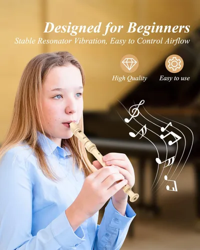 Miniatura 3 de Eastar Grabadora soprano para principiantes y niños, estilo barroco, grabador de llaves C, instrumento ABS clásico de 3 piezas con kit de limpieza
