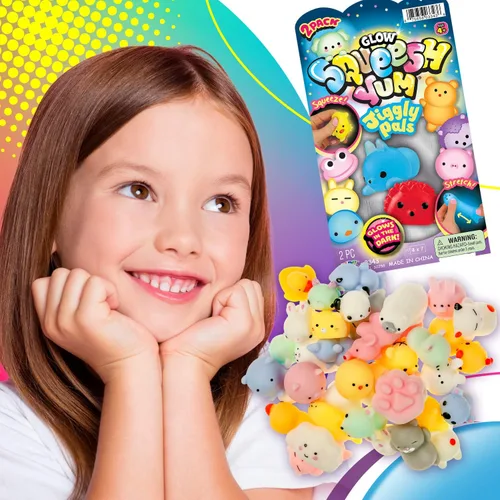 Miniatura 3 de JA-RU Mini animales Mochi (paquete de 6, 12 piezas en total) - Mini Mochi Squishy Juguetes para niños, juguete sensorial para aliviar el estrés