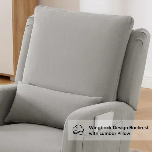 Miniatura 6 de HCHAIRH Silla Mecedora para Cuarto de Bebé, Sillas Mecedoras Tapizadas con Cojín Lumbar, Silla Mecedora Moderna y Elegante para Cuarto de Mamá, Sala