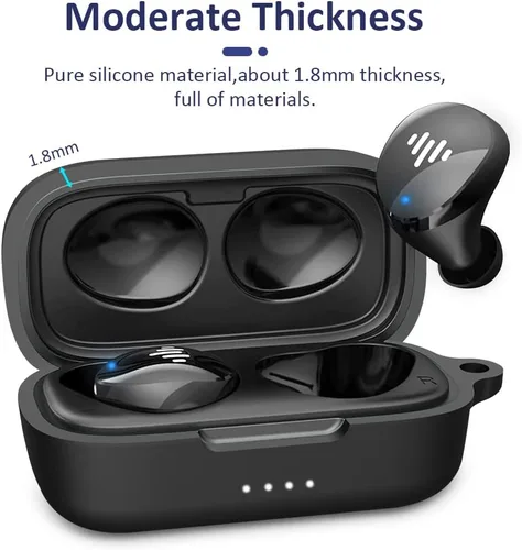 Miniatura 5 de LEFXMOPHY Funda para auriculares inalámbricos iLuv TB100, funda protectora de silicona resistente negra