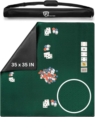 Miniatura 11 de Alfombrilla para Juego de Mesa 42 x 66 Pulgadas, Alfombrilla Mahjong para Mesa con Bolsa de Transporte, Alfombrilla de Neopreno Antideslizante, Azul