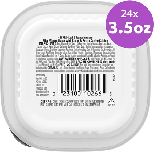 Miniatura 9 de Comida enlatada para perros adultos,sabor césar, Carne
