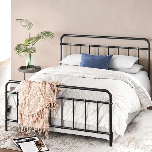 Miniatura 17 de Zinus Leonardo - Marco de cama de plataforma de metal, cabecero y estribo estilo victoriano, base de cama resistente, amplio espacio debajo