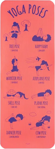 Miniatura 2 de Myga Estera de Yoga para Niños con Estampado de Seda, Estera de Yoga Antideslizante para Ejercicio de Niños, Fitness, Yoga y Mindfulness, Estera