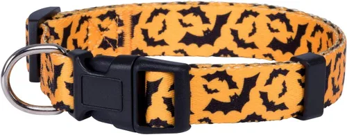 Native Pup Collar de perro de Halloween (grande, murciélagos)