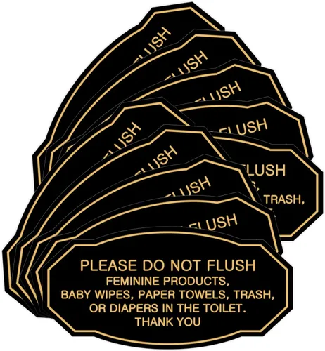 Miniatura 73 de Signs ByLITA Letrero de etiqueta victoriana Please Do Not Flush (Lt Gray), pequeño, 1 paquete Gris claro
