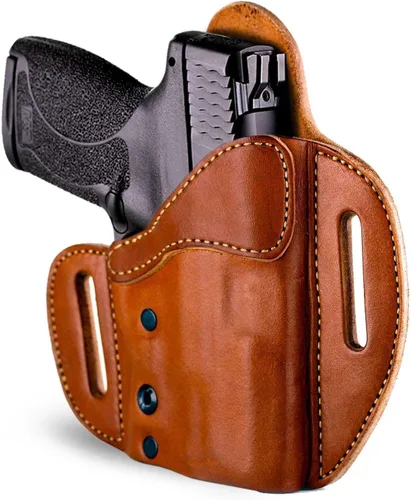 Miniatura 9 de Urban Carry - Funda OWB de cuero con cierre en marrón - Diseño híbrido seguro y cómodo de cuero/polímero para un ocultamiento óptimo Opciones