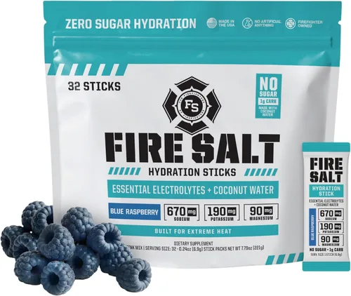 Miniatura 12 de Fire Science - Barras de hidratación con sal de fuego, electrolitos y agua de coco, mezcla de bebida de hidratación con magnesio, potasio y sodio