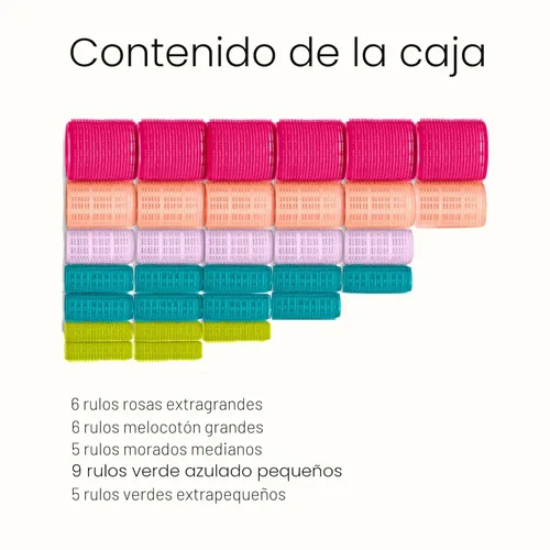 Miniatura 9 de Conair Rulos para el cabello de varios tamaños y colores, con autoajuste, 31 piezas con bolsa de almacenamiento (paquete de 1)