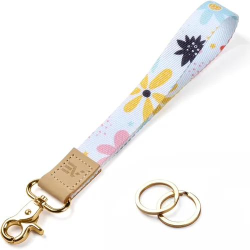 Miniatura 31 de EcoVision - Llaveros lindos con correa para llaves, llavero de muñeca para mujer, correa de insignia con 2 argollas para llaves