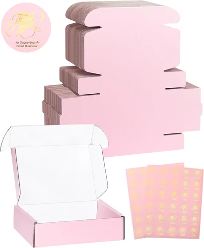 Miniatura 32 de Cajas de envío pequeñas de 6 x 4 x 2 pulgadas para pequeñas empresas, paquete de 30 cajas de correo moradas, caja de embalaje de cartón corrugado