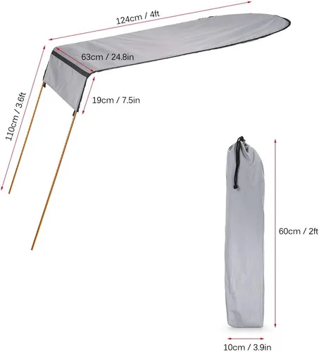 Miniatura 5 de LIXADA Toldo para kayak y canoa para una sola persona Azul/claro