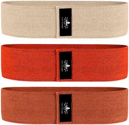 Miniatura 9 de Hatha Yoga Large Resistance Band,14.5" x3.15",Fabric Exercise Loop Bands with Instruction Guide and Carry Bag, Set of 3.