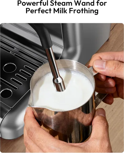 Miniatura 5 de EUHOMY Máquina de Espresso con Molinillo, Cafetera de 20 Bares con Varilla de Vapor para Espumar Leche, Máquinas de Café Espresso Profesionales