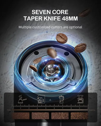 Miniatura 3 de STARSEEKER EDGE - Molinillo de café eléctrico de aluminio automático para prensa francesa, café por goteo y expreso, ajuste de finura extraíble