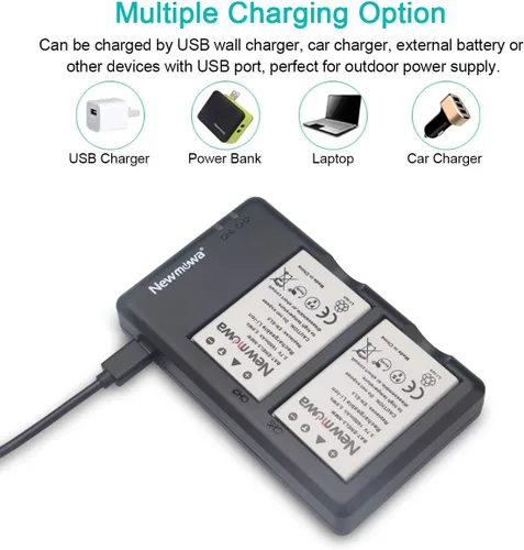 Miniatura 3 de Newmowa Batería de repuesto EN-EL5 (paquete de 2) y kit de cargador USB dual para Nikon Coolpix 3700, 4200, 5200, 5900, 7900, P3, P4, P80, P90