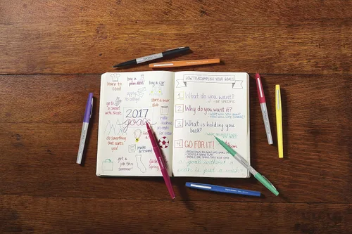 Miniatura 7 de Paper Mate Flair - Bolígrafos de punta de fieltro ultra fina (0.016 in), color negro, 12 unidades, perfectos para una escritura precisa y expresiva