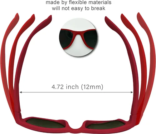 Miniatura 28 de XII WY - Lentes de sol polarizados con protección UV y goma flexible para niños y niñas