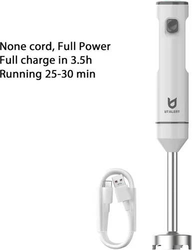 Miniatura 2 de UTALENT - Batidora de mano inalámbrica, licuadora de inmersión de velocidad variable recargable, con picadora de 16.9 fl oz, recipiente de 21.1 fl