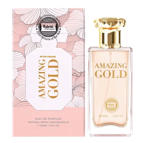 Hybrid & Company Mujer Amazing Glod Pour Femme Eau De Parfum Vaporisateur Natural Spray 3.4 Fl Oz