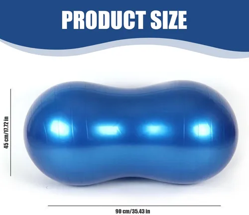 Miniatura 2 de Bola de maní antiestallido PVC grueso 35.4 x 17.7 pulgadas, ejercicio de equilibrio con bomba de aire para niños, embarazo, yoga, gimnasio en casa