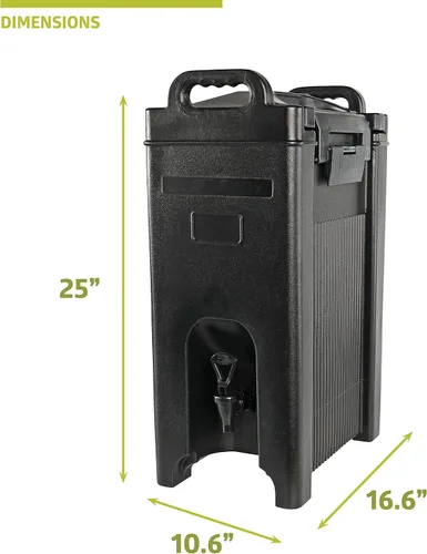 Miniatura 6 de Pearington Servidor/dispensador aislado de bebidas frías y calientes, 5 galones, color negro