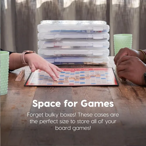 Miniatura 3 de IRIS USA Caja Organizadora de Almacenamiento para Juegos de Mesa y Manualidades con Tapa de Cierre a Presión, Paquete de 4 Contenedores de Plástico